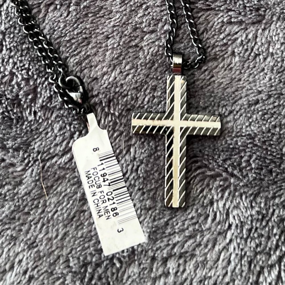 NWT Black Stainless Steel Cross 21' Long‎